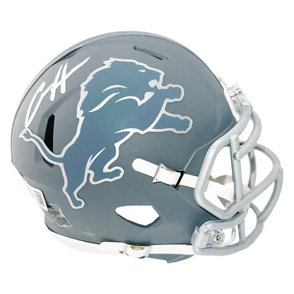 Aidan Hutchinson Signed Detroit Lions Slate Alternate Speed Mini Football Helmet (Beckett)