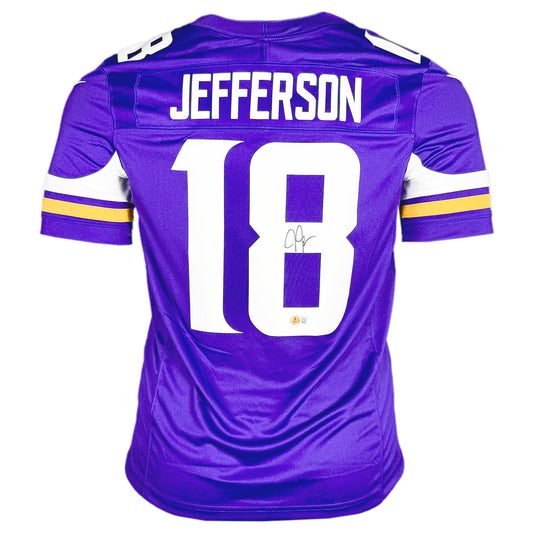 Justin Jefferson Signed Authentic Minnesota Vikings Purple Football Jersey (Beckett)