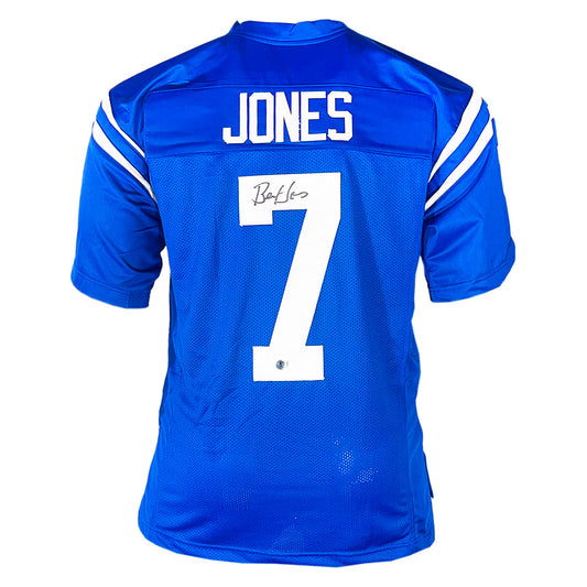 Bert Jones Signed Indianapolis Blue Football Jersey (Beckett)