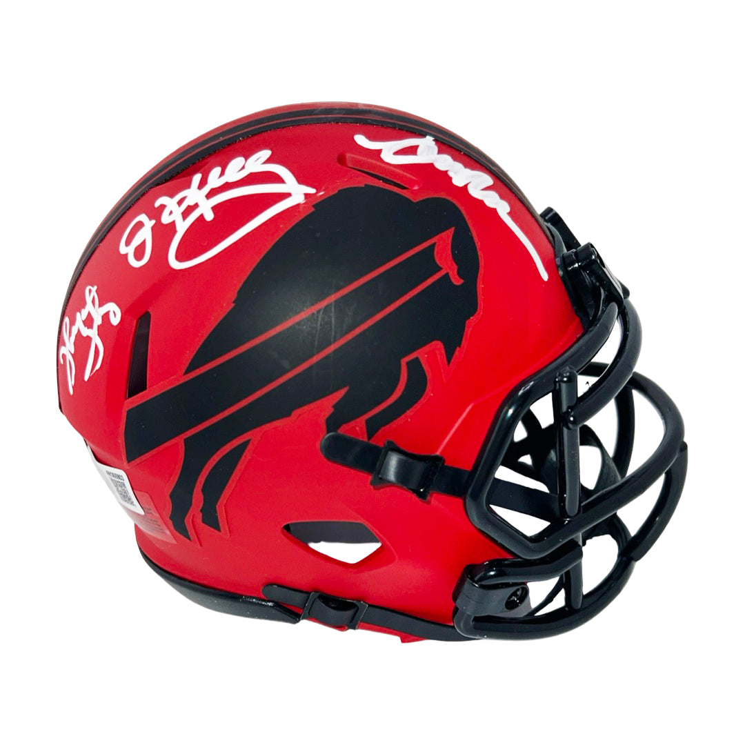 Bills Triplets Signed Buffalo Bills Rave Mini Football Helmet (Beckett)