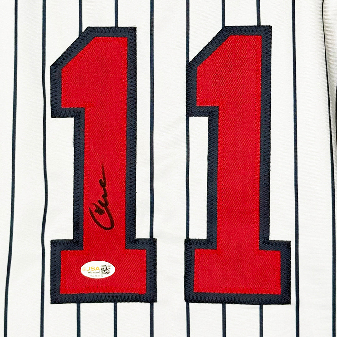 Chuck Knoblauch Signed Minnesota Pinstripe Baseball Jersey (JSA)
