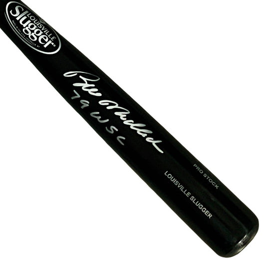 Bill Madlock Signed 79 WSC Inscription Louisville Slugger Official MLB Black Baseball Bat (JSA)