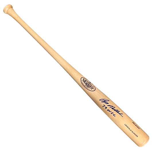 Bill Madlock Signed 79 WSC Inscription Louisville Slugger Official MLB Blonde Baseball Bat (JSA)