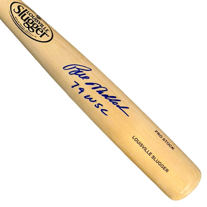 Bill Madlock Signed 79 WSC Inscription Louisville Slugger Official MLB Blonde Baseball Bat (JSA)