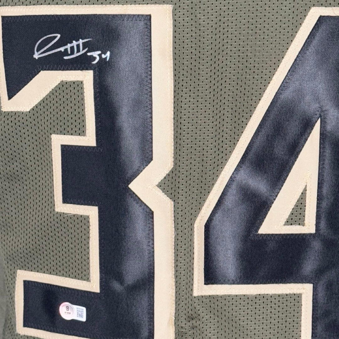 Ray-Ray McCloud Signed Salute to Service Football Jersey (Beckett)
