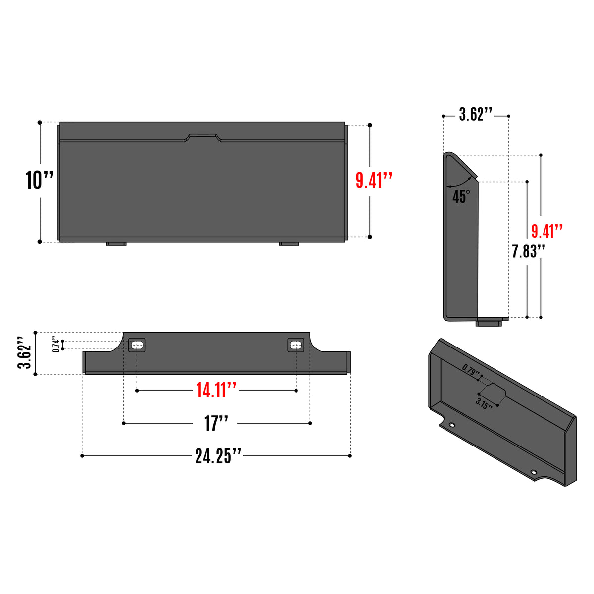 44'' Mini Skid Steer Timber Grab 24'' Max Opening