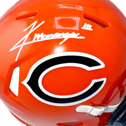 Kyle Monangai Signed Chicago Bears Speed Mini Orange Football Helmet (JSA)