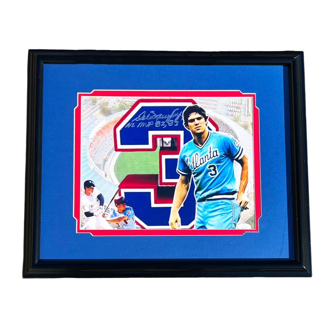 Dale Murphy Signed Pose 1 NL MVP 82, 83 Inscription Atlanta Baseball Framed 11x14 Photo (JSA)