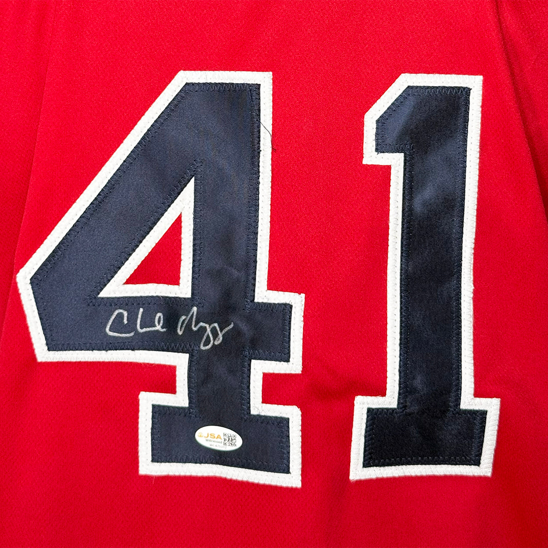 Charles Nagy Signed Cleveland Red Baseball Jersey (JSA)