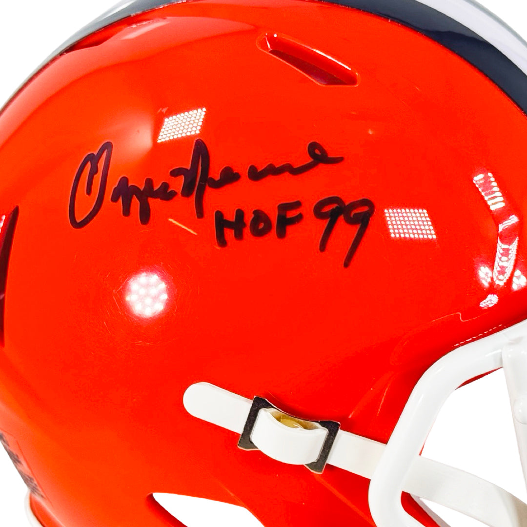 Ozzie Newsome Signed HOF 99 Inscription Cleveland Browns Throwback 75-05 Speed Mini Football Helmet (JSA)