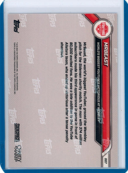 MrBeast - 2025 Sidemen Charity Match Topps NOW® Card orange foil #'d 12/25