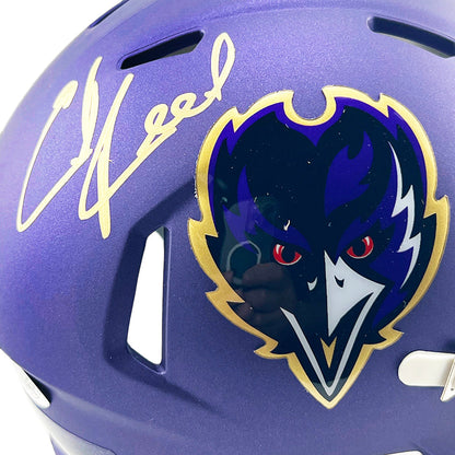 Ed Reed Signed Baltimore Ravens 2024 Speed Mini Football Helmet (JSA)