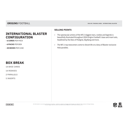 2024 Panini Origins Football International Blaster 20 Box Case