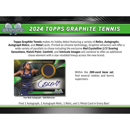 2024 Topps Graphite Tennis Hobby 12 Box Case