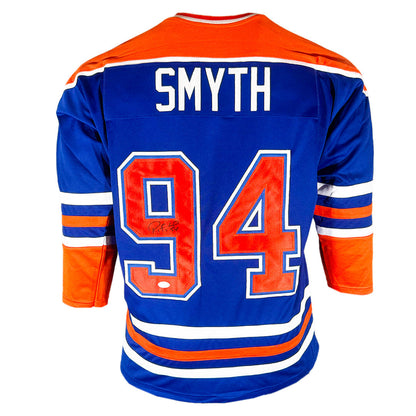 Ryan Smyth Signed Edmonton Blue Hockey Jersey (JSA)