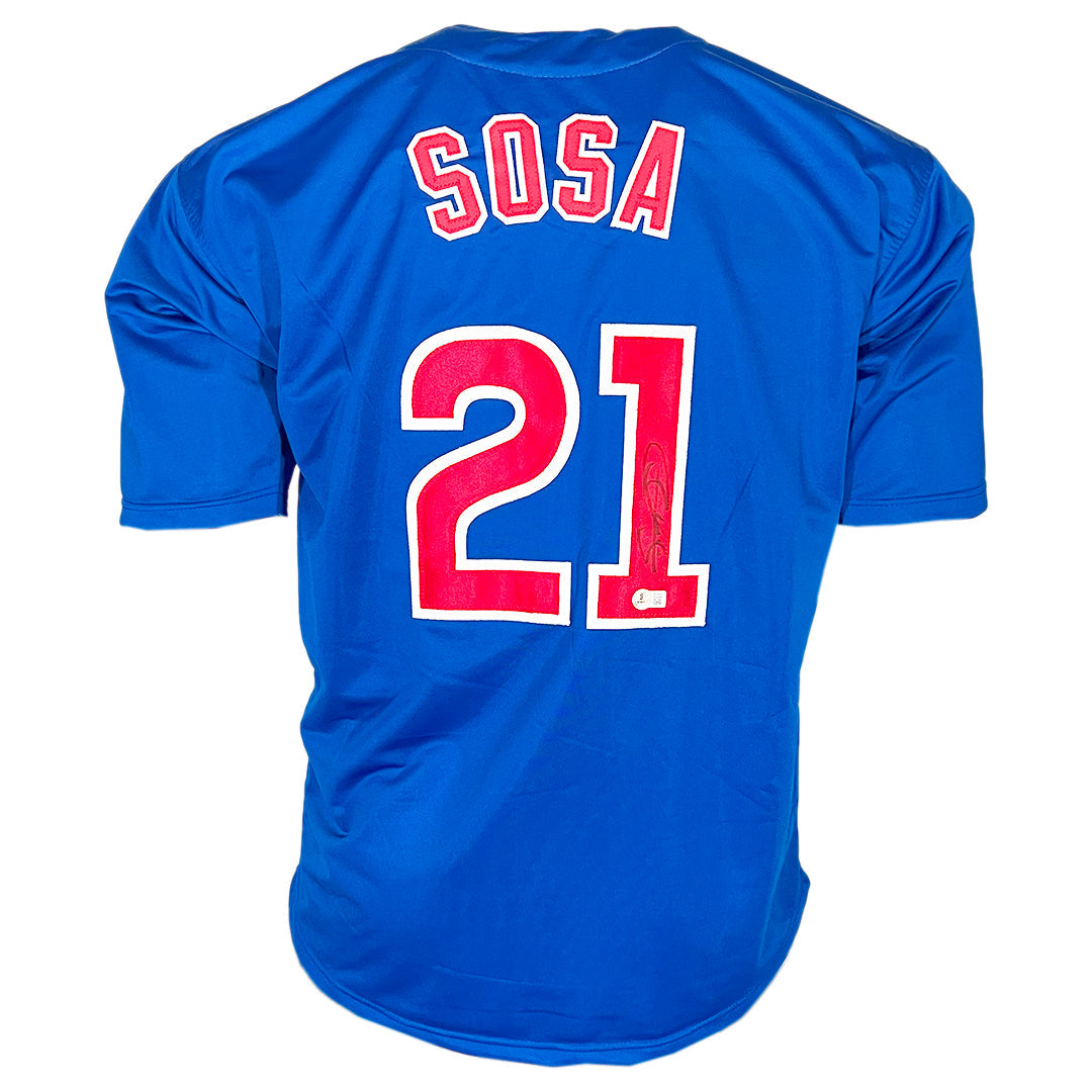 Sammy Sosa Signed Chicago Royal Blue Baseball Jersey (Beckett)