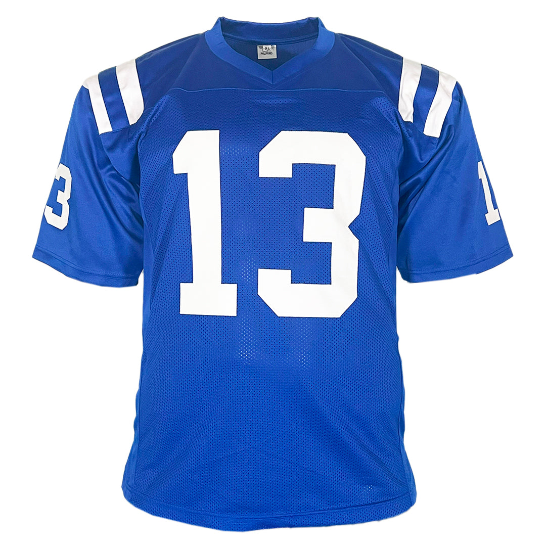 Mike Vanderjagt Signed Indianapolis Blue Football Jersey (JSA)