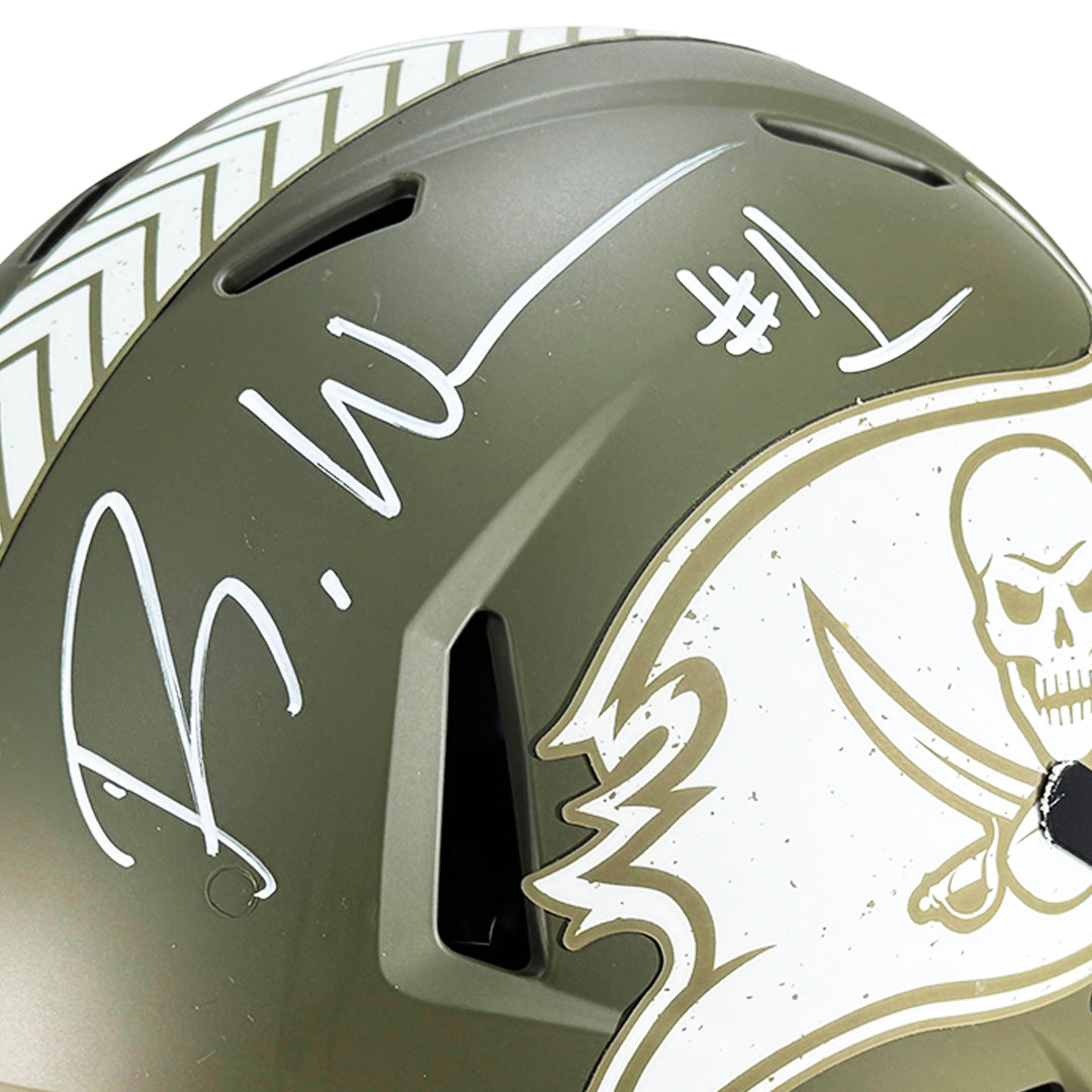 Rachaad White Signed Tampa Bay Buccaneers Authentic Salute to Service Full-Size Football Helmet (Beckett)