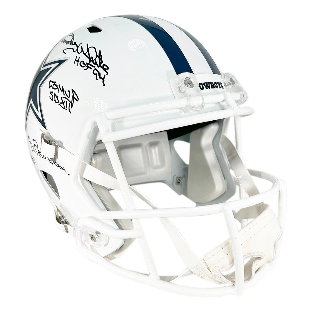 Randy White Signed Multi-Inscription Dallas Cowboys Alt 2022 Speed Full-Size Replica Football Helmet (Beckett)