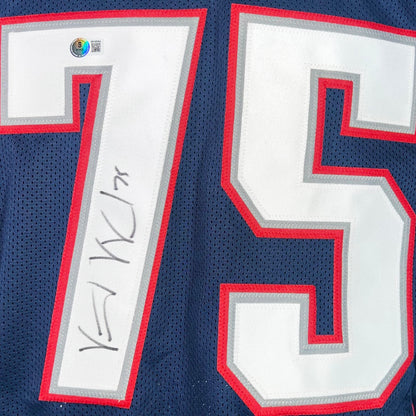Vince Wilfork Signed New England Navy Football Jersey (Beckett)