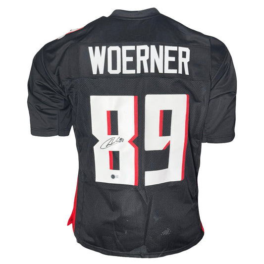 Charlie Woerner Signed Atlanta Black Football Jersey (Beckett)
